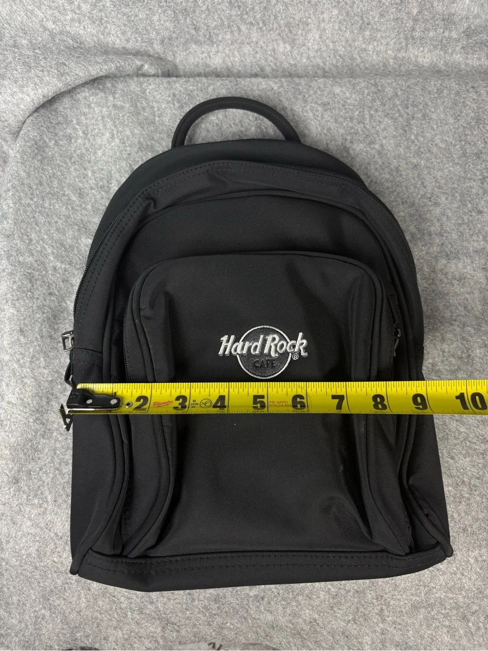 Hard Rock Cafe Madrid Black Mini Backpack Travel Bag Embroidered Logo